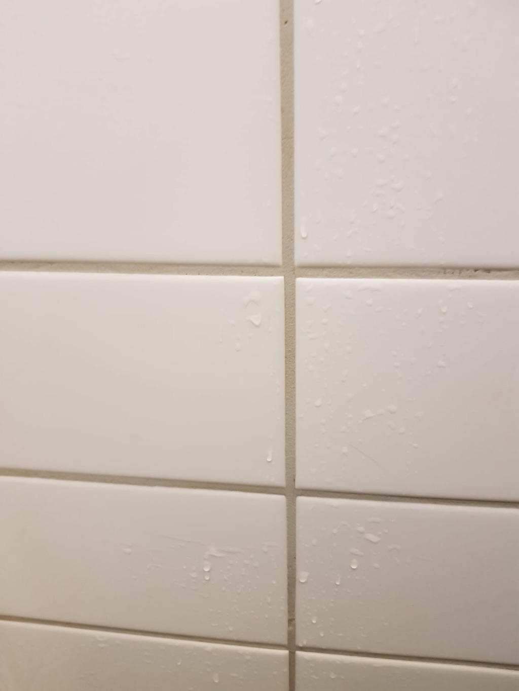 Rengjorte fliser og fuger etter rengjøring.